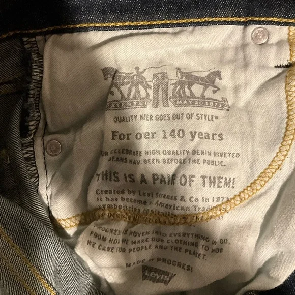 Levi’s 513 Men's Dark Blue Jeans size 34x30 - Picture 6 of 7